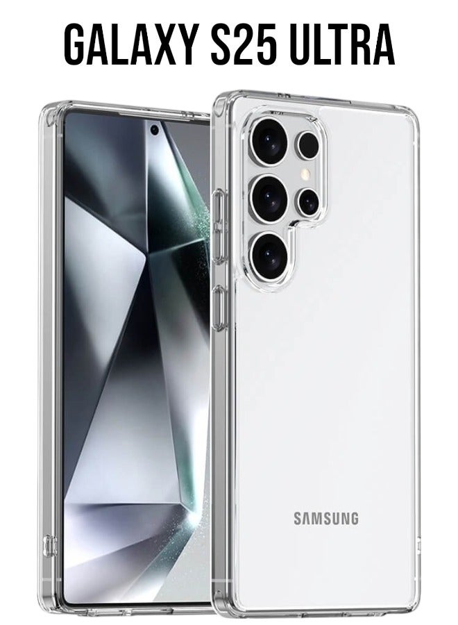 جيرفور جراب موبايل جالكسي اس 25 الترا (Samsung Galaxy S25 Ultra) مضاد للصدمات, غطاء حماية مضاد للخدش, مصنوع من البولي يورثين الحراري عالي الجودة - شفاف - Image 1