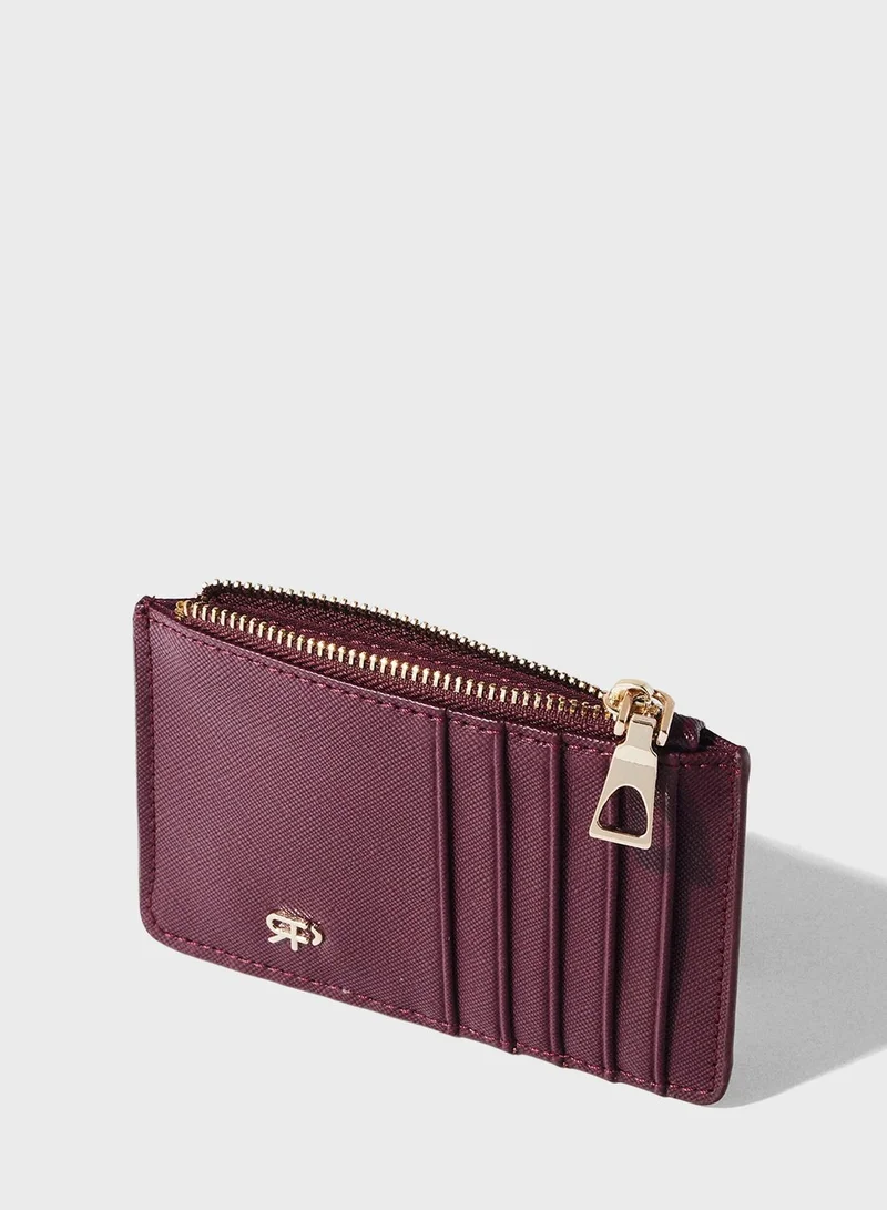 PARFOIS Logo Detailed Zip Over Wallet
