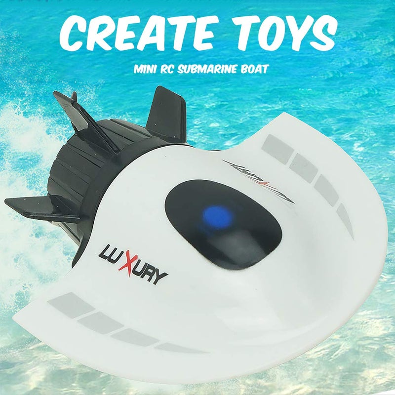 GoolRC Mini RC Submarine Boat, Remote Control Waterproof Diving Toy for Kids (White) - Image 2