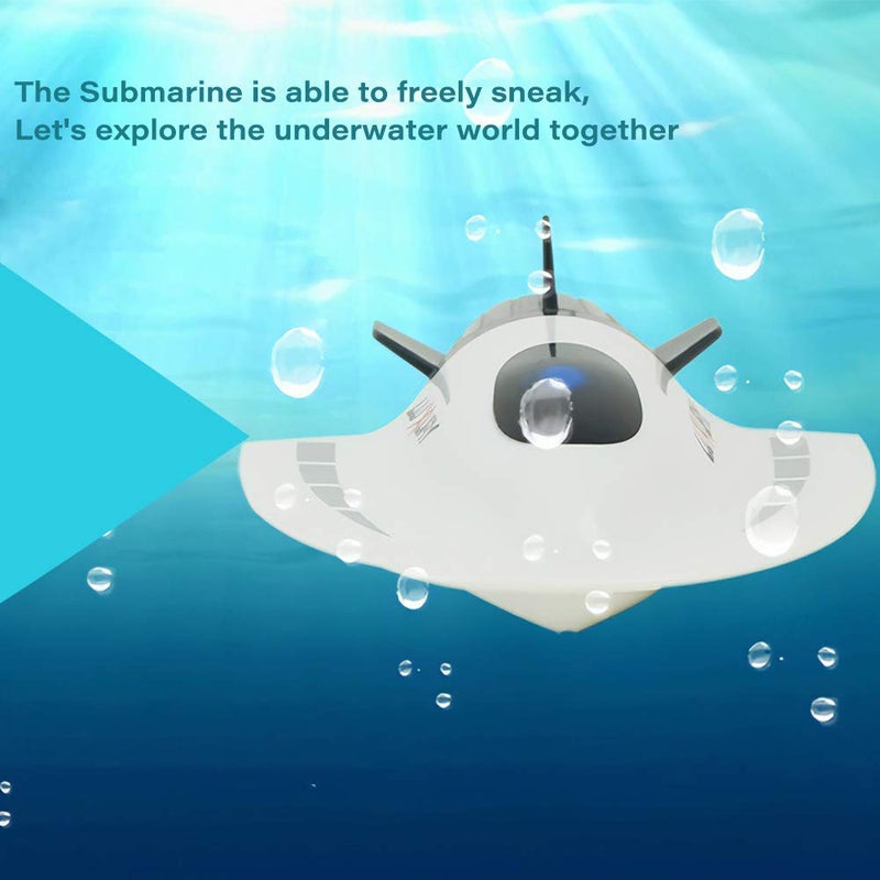 GoolRC Mini RC Submarine Boat, Remote Control Waterproof Diving Toy for Kids (White) - Image 4