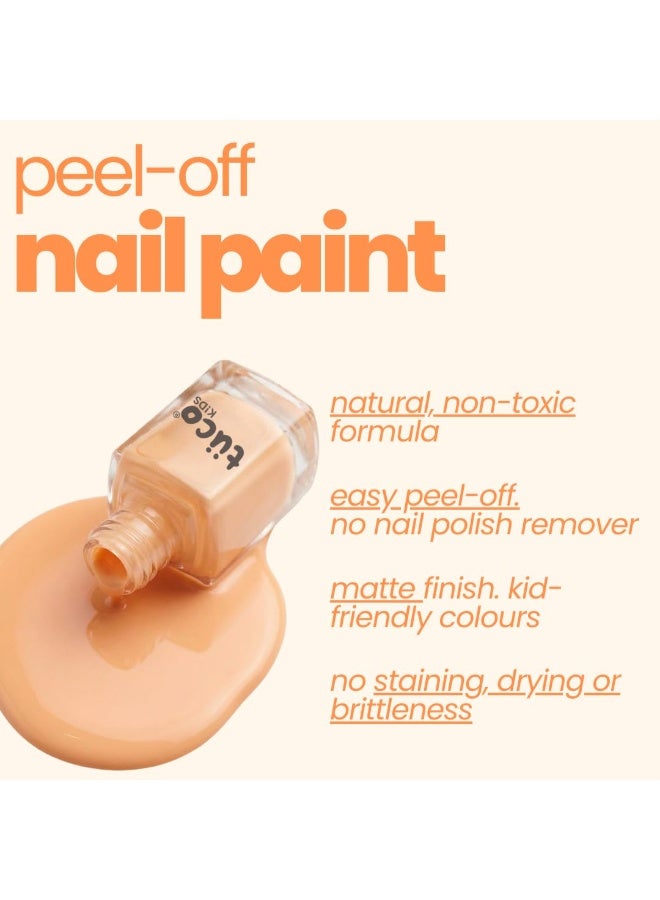 Tuco® Kids Water Based Safe Nail Polish for girls | Easy to Peel Off, Non Toxic, Natural & Safe for Kids | Play Safe with Chemical Free Nails for Daughters | Pack of 1x5ml | Orange - Image 4