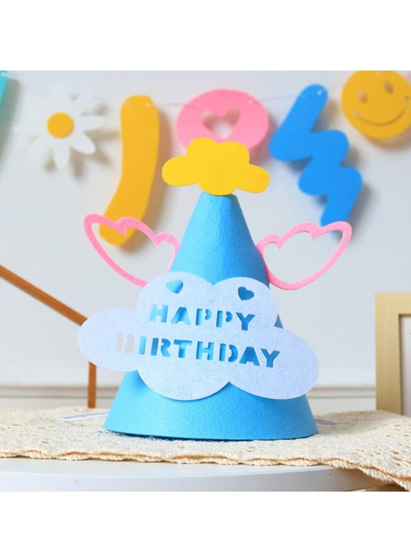 إسكدنيا 5 Pack Happy Birthday Cone Party Hats Paper Bow Tie Glitter Star Wing Cloud Mini Girls Princess Headband Crown for Children Adults Pets - Image 5