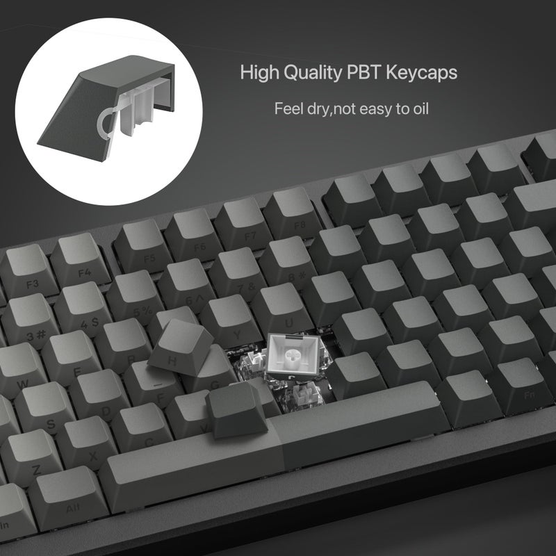 dagaladoo Double Shot PBT keycaps for Mechanical Keyboard,Shine Through keycap Cherry Profile,Gradient Grey,Side Printed Keyboard caps for Mechanical Gaming Keyboards(121key,only keycaps) - Image 3