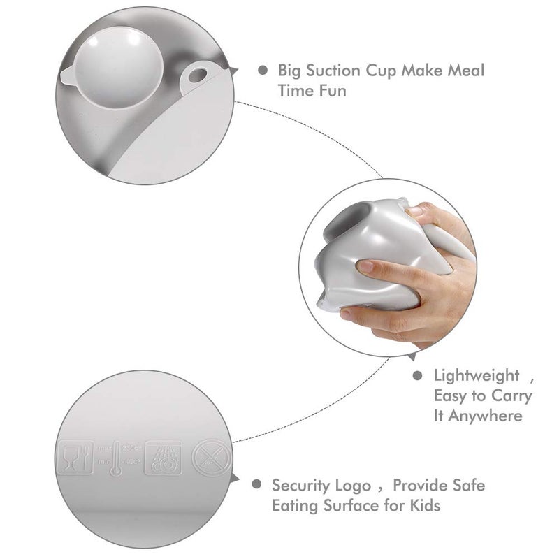 Andyken Food Catching Baby Placemat with Suction - Non-Slip Placemats for Kids with Strong Suction Silicone Placemats Suction Babies Toddlers Tiny Diner Placemat Roll Up Non Slip Washable Baby Restaurant Mat - Image 3