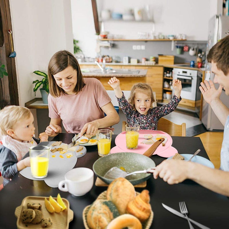 Andyken Food Catching Baby Placemat with Suction - Non-Slip Placemats for Kids with Strong Suction Silicone Placemats Suction Babies Toddlers Tiny Diner Placemat Roll Up Non Slip Washable Baby Restaurant Mat - Image 2