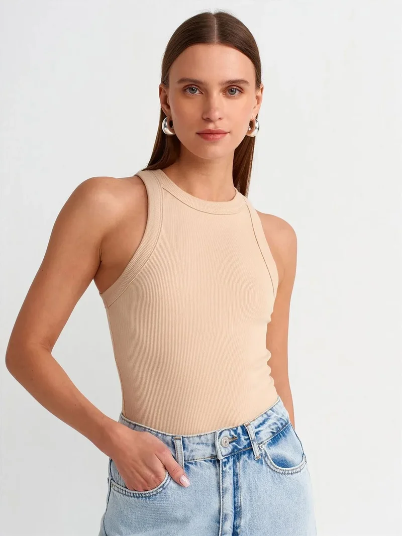 ديلفين Dilvin Ribbed Cotton Crop Top