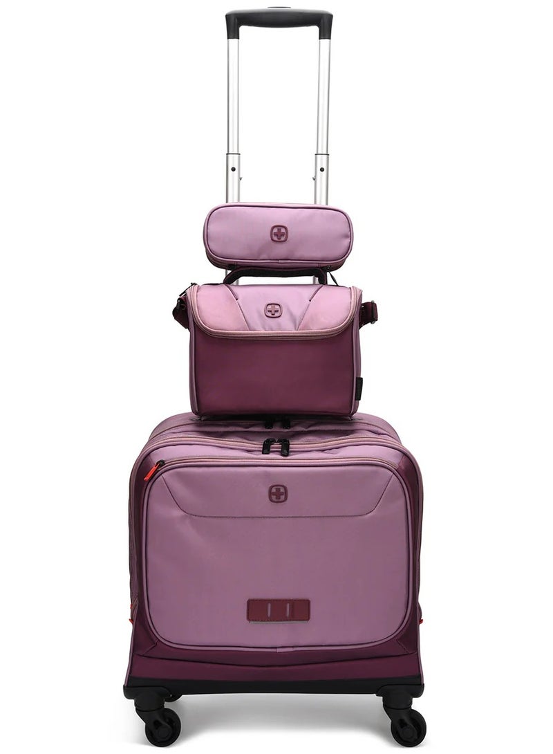 Wenger Back To School 3 Piece Set (Trolley + Pencil Case + Lunch Bag) - Pink - Image 1