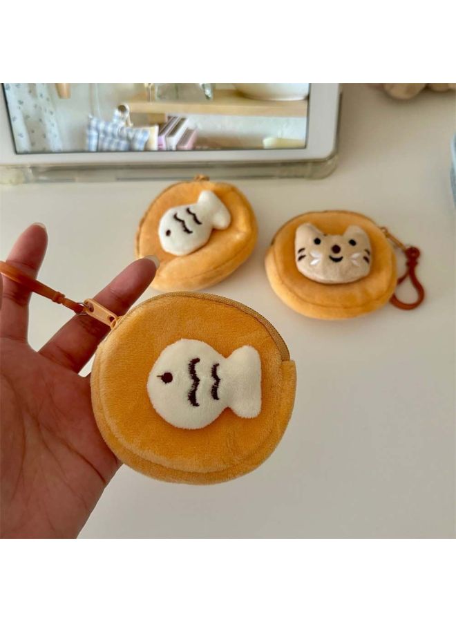 Cartoon Sanrio Kitty Coin Purse Pendant Keychain Backpack Hanging Ornaments Stall Small Jewelry Headset Bag Hanging Ornaments-Color:Puppets Small Fish-round Bag  - Image 1