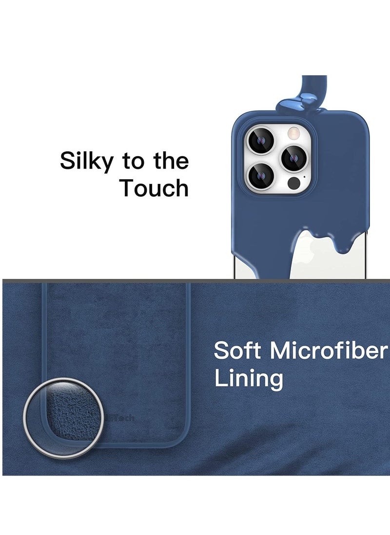 Raxoom Silicone Case for iPhone 14 Pro 6.1-Inch, Silky-Soft Touch Full-Body Protective Phone Case, Shockproof Cover with Microfiber Lining (Cobalt Blue) - Image 4