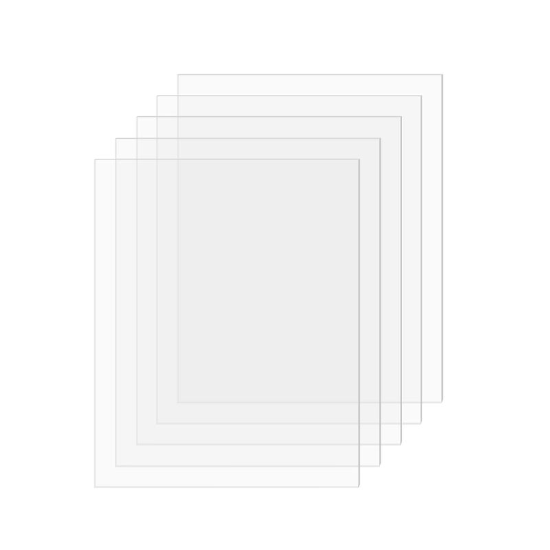 SimbaLux Acrylic Sheet Clear Plexiglass 8â€ x 10â€ 0.04â€ Thick (1mm) Pack of 5 Transparent Plastic Plexi Glass Board with Protective Paper for Photo Frame Replacement, DIY Display Projects, Craft - Image 1