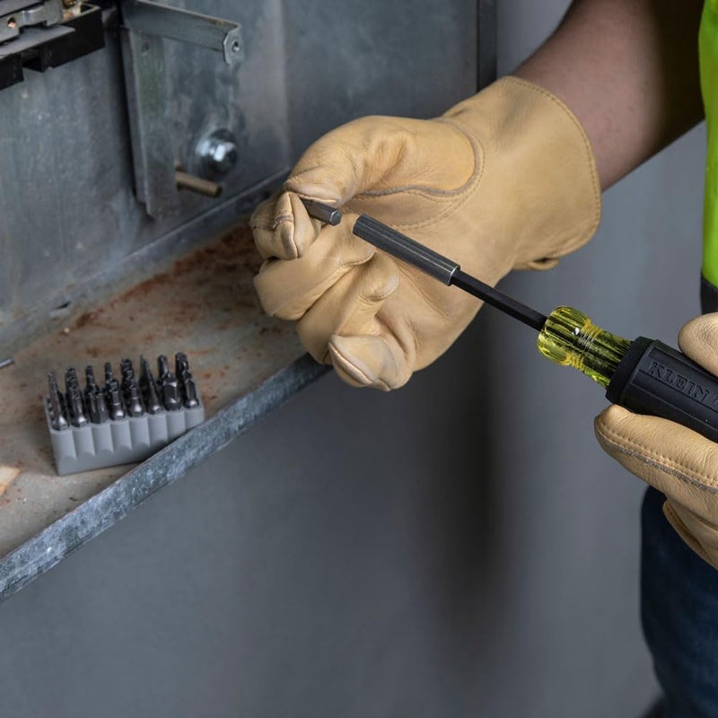 Klein Tools 32510 Magnetic Multibit Screwdriver with Sturdy Torx, Hex, Spanner, Tri-Wing, Torq and Nut Tamperproof Bits and Storage Block - Image 5