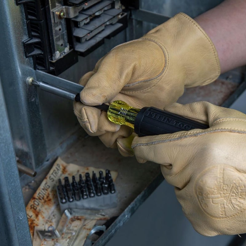 Klein Tools 32510 Magnetic Multibit Screwdriver with Sturdy Torx, Hex, Spanner, Tri-Wing, Torq and Nut Tamperproof Bits and Storage Block - Image 4