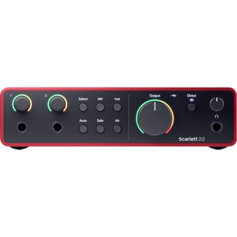 Focusrite Scarlett 2i2 4th Gen USB Interface with Software Suite Bundle With HandA 10' XLR Cable - Image 1