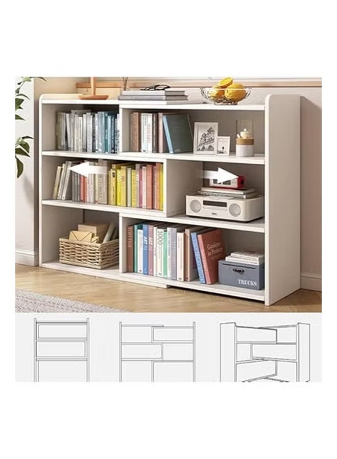 keke Adjustable Desktop Bookshelf with 90 Degree Rotation Multi Color Desk Storage Organizer for Home Office and Dormitory - Image 4