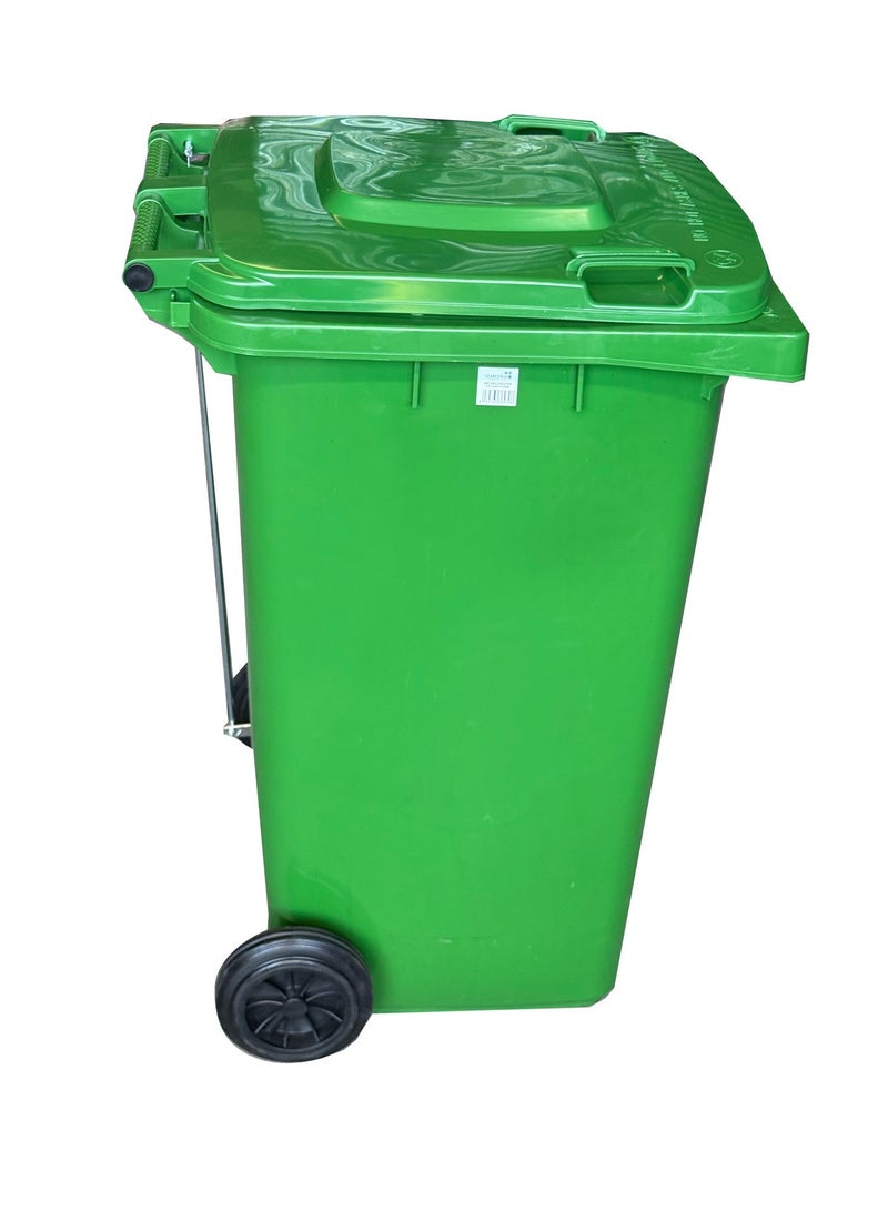 Marcolo 240L Wheelie Bin with Pedal | Durable & Weather-Resistant Waste Bin with Wheels – Easy to Use for Home, Office & Outdoor (Green) - Image 5