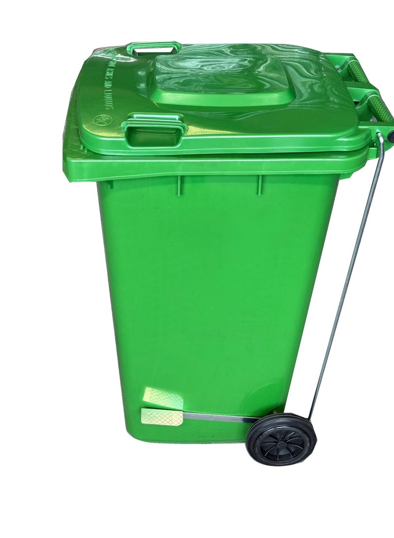 Marcolo 240L Wheelie Bin with Pedal | Durable & Weather-Resistant Waste Bin with Wheels – Easy to Use for Home, Office & Outdoor (Green) - Image 3