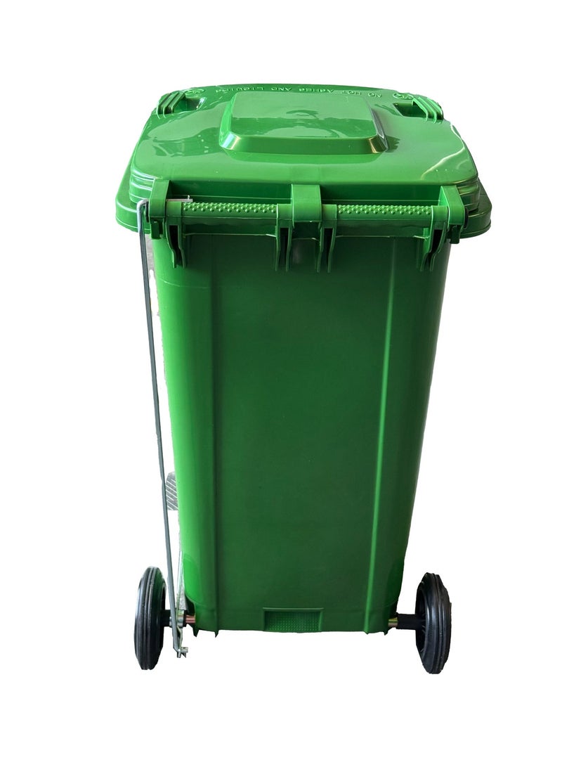 Marcolo 240L Wheelie Bin with Pedal | Durable & Weather-Resistant Waste Bin with Wheels – Easy to Use for Home, Office & Outdoor (Green) - Image 4