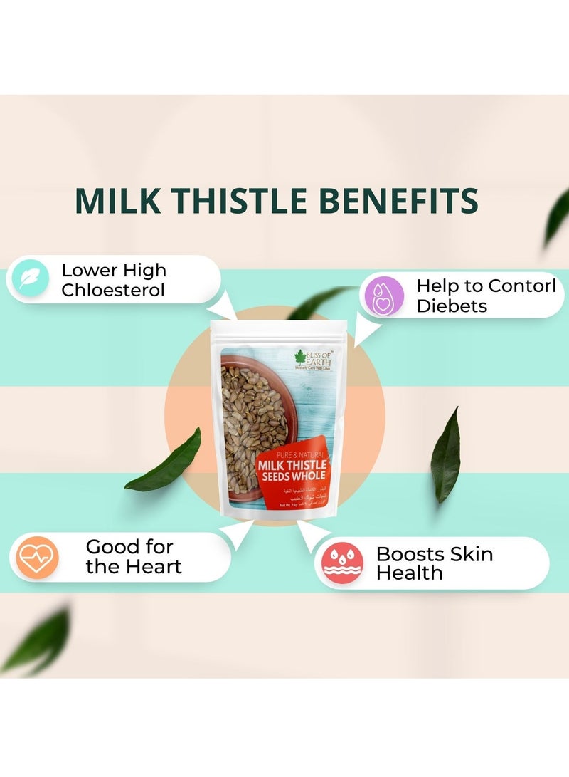 Bliss of Earth Milk Thistle Seeds Organic Super Food for Liver Cleansing, Immunity Booster Milk Tea 500gm - Image 2