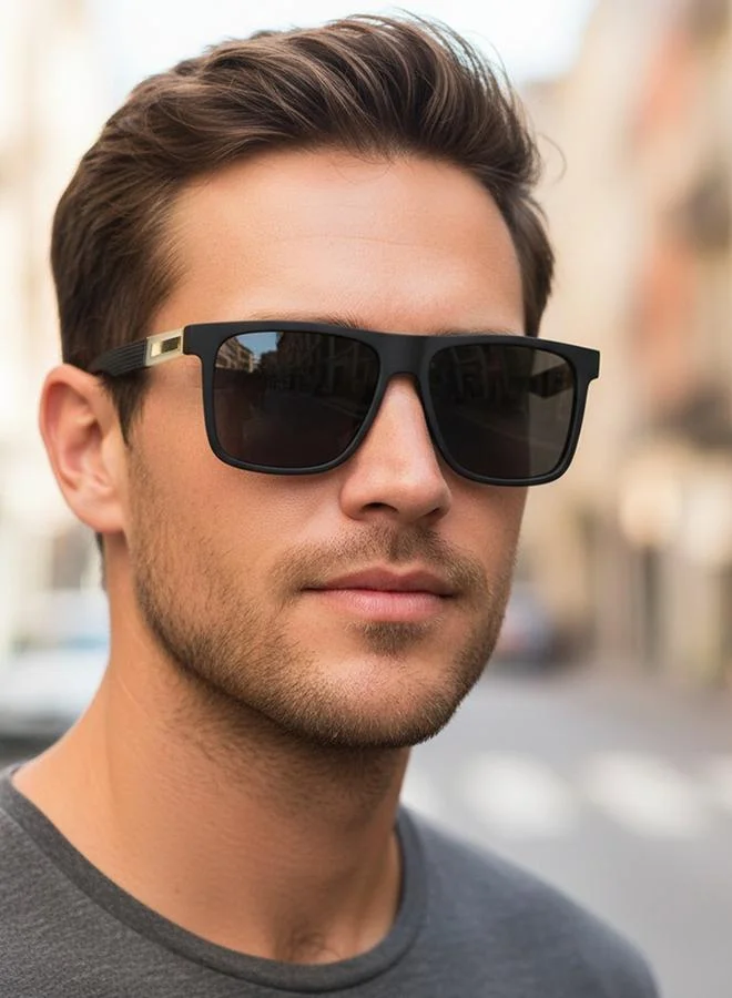 Take Two Men Black Square Frame Sunglasses