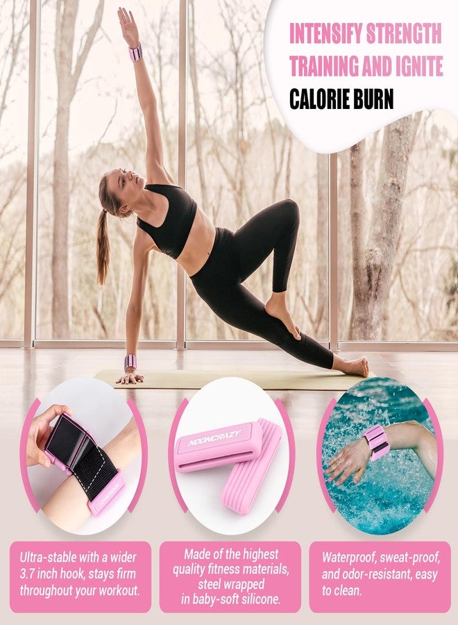 nooncrazy Pilates Wrist Ankle Weights for Women, Wearable Strong Arm & Leg Weights Set of 2(1Lbs Each), Adjustable Ankle Weights for Walking, Yoga, Dance, Barre, Gym - Image 2