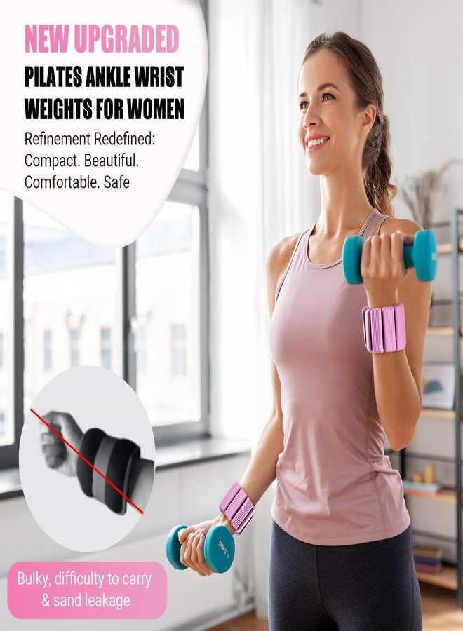 nooncrazy Pilates Wrist Ankle Weights for Women, Wearable Strong Arm & Leg Weights Set of 2(1Lbs Each), Adjustable Ankle Weights for Walking, Yoga, Dance, Barre, Gym - Image 3