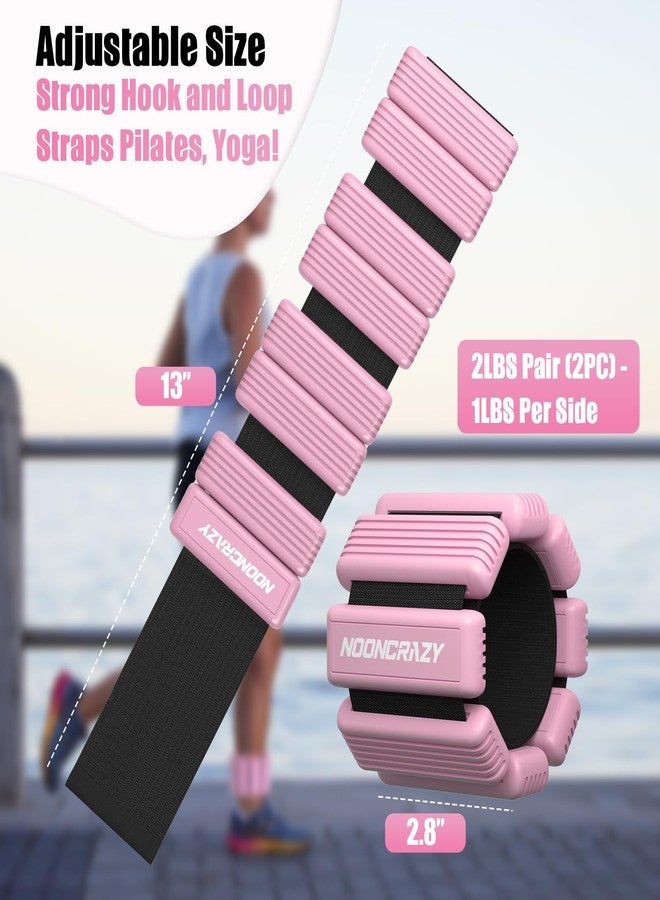 nooncrazy Pilates Wrist Ankle Weights for Women, Wearable Strong Arm & Leg Weights Set of 2(1Lbs Each), Adjustable Ankle Weights for Walking, Yoga, Dance, Barre, Gym - Image 4