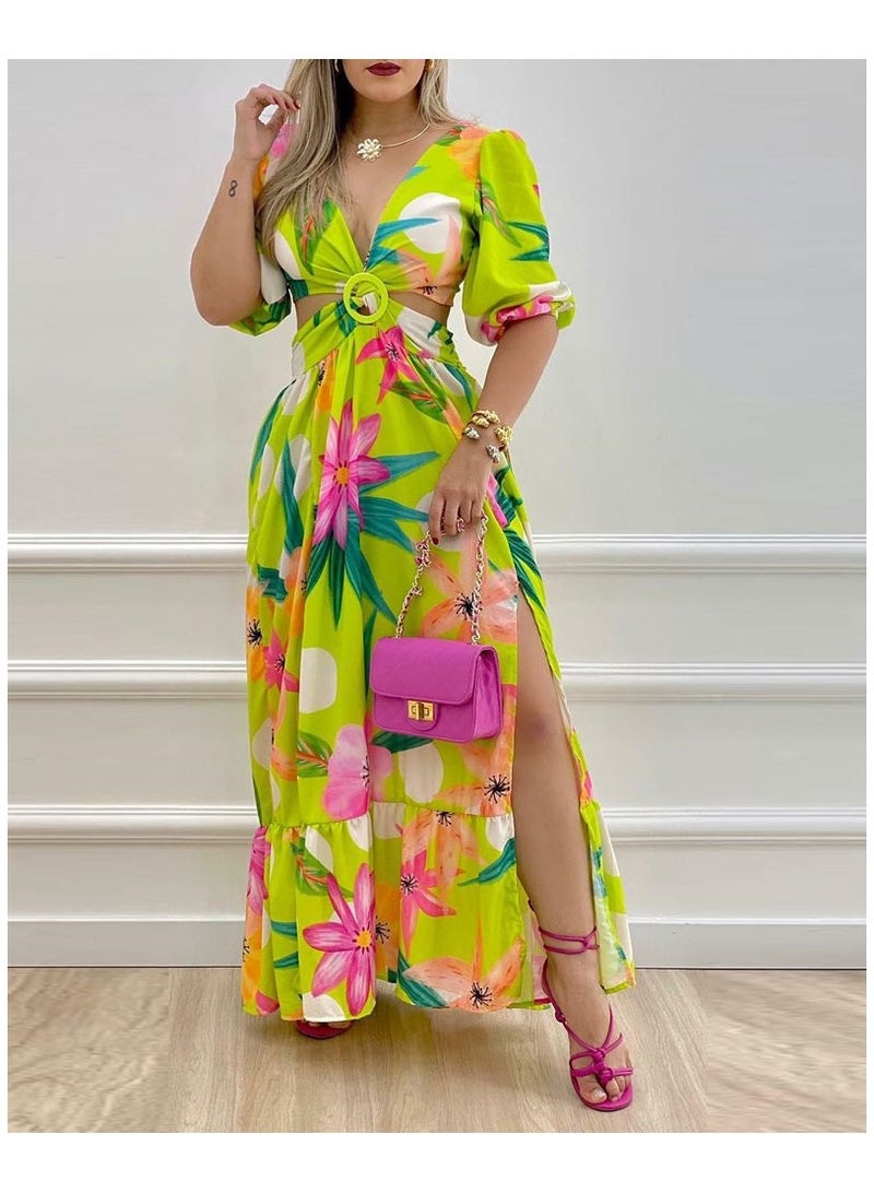 KUYING New Half High Neck Long Dress Mid Waist Long Dress  - Image 2