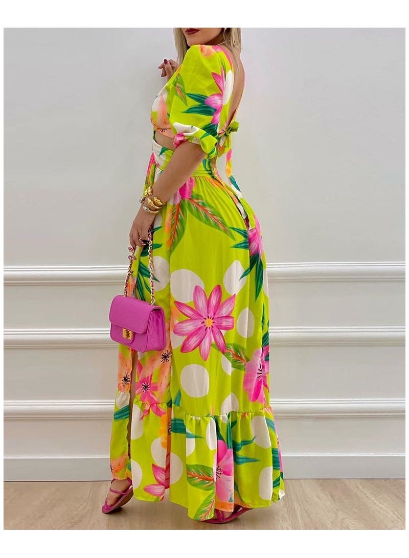 KUYING New Half High Neck Long Dress Mid Waist Long Dress  - Image 3