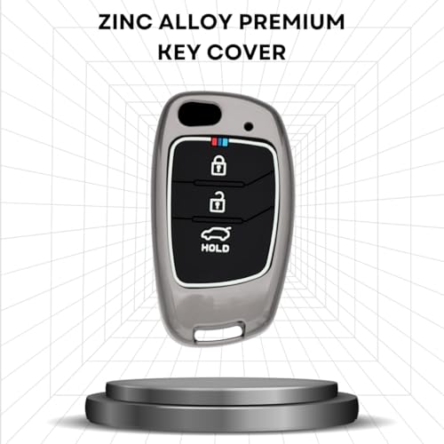 KEYCEPT Tristar Key Cover for Hyun-dai Aura | Venue | Creta | Exter | i20 Active| Grand i10 Nios | Xcent 3B Flip Key. (Black) - Image 3