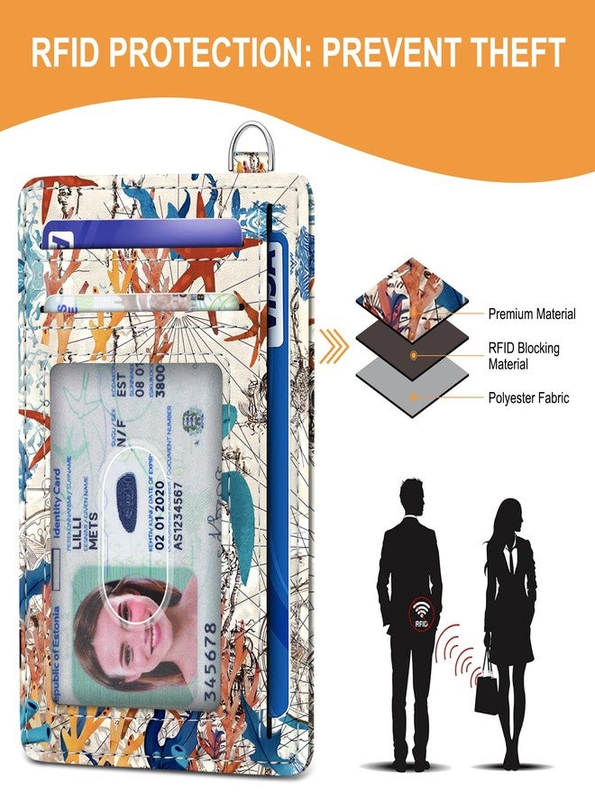 SEAVILIA محفظة بطاقات ائتمان سيفيليا للنساء، محفظة سلحفاة بحرية بتقنية RFID للنساء، محفظة بطاقات أنيقة وبسيطة للجيب الأمامي، حافظة بطاقات سفر رقيقة ولطيفة مزودة بتقنية حجب RFID، محافظ صغيرة هدايا للنساء والفتيات - Image 5