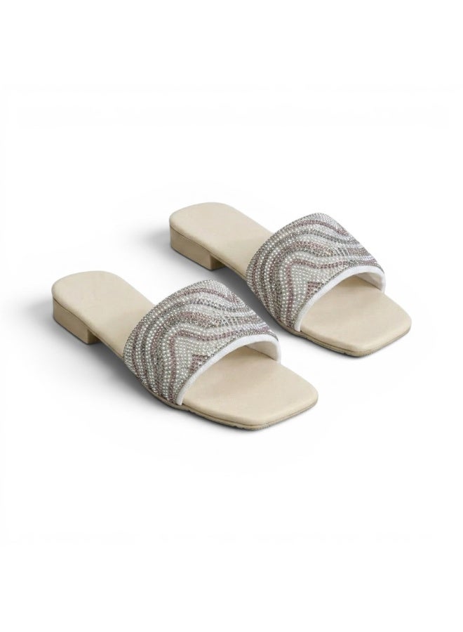 LIFESTYLISH Slipper Flat Diamond Distinctive SL-227 - Beige - Image 3