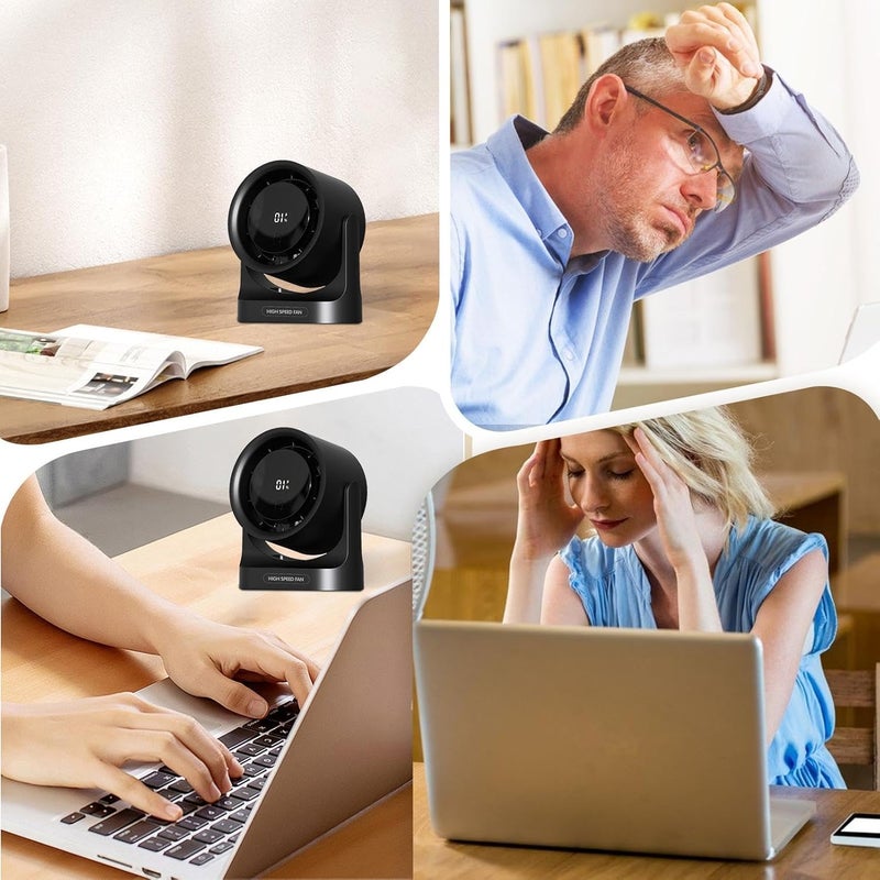 windforgecraft High-Speed Desk Fan | Desktop Fan, Small Room Air Circulator With LCD Screen - Wall-mountable Personal Air Conditioner, High-Speed Cool Air Fan For Small Room AC, Remote Control, Hundreds Of Wind Spee - Image 4