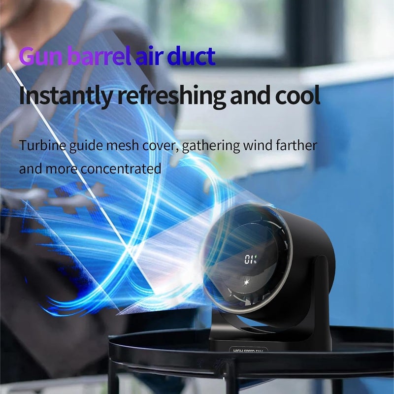 windforgecraft High-Speed Desk Fan | Desktop Fan, Small Room Air Circulator With LCD Screen - Wall-mountable Personal Air Conditioner, High-Speed Cool Air Fan For Small Room AC, Remote Control, Hundreds Of Wind Spee - Image 2