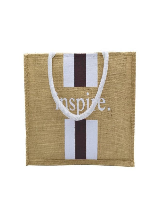 JUTEKA Printed Jute Bag for Lunch, Office, Grocery, Picnic, Tiffin, Shopping, Gift Hand Bag with padded cotton handles - Image 4