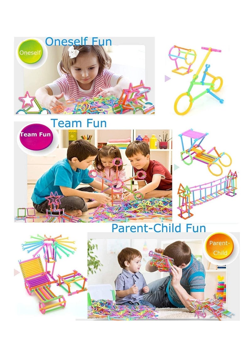 500 PCS Building Toy Building Blocks Bars Different Shape Educational Construction Engineering Set 3D Puzzle Interlocking Creative Connecting Kit Building Construction Toys A Great STEM Toy  - Image 4