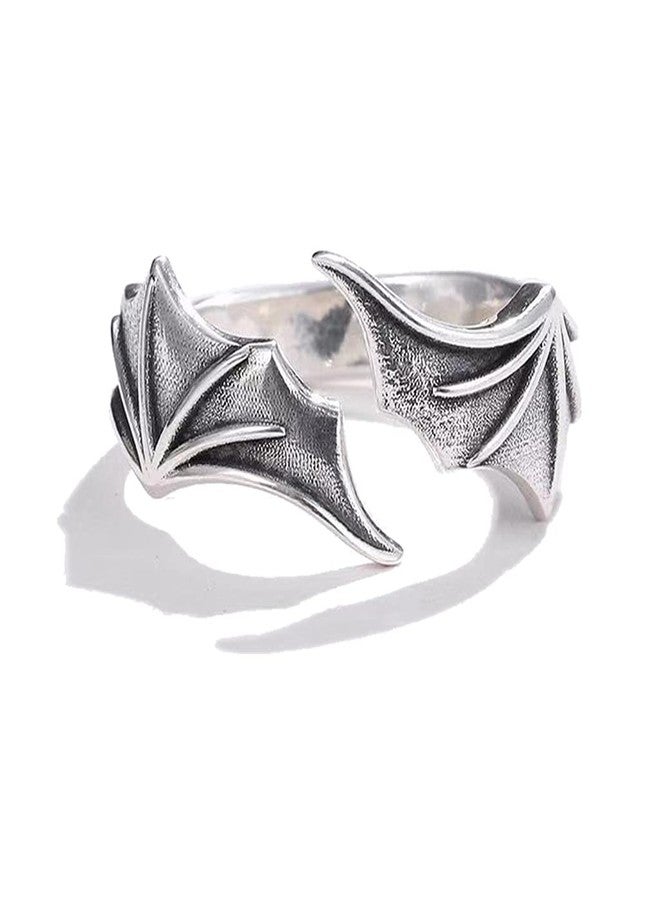 JAGTRADE Ring 2x Classic Simple Angel Demon Wing Couple Rings Set Ins Retro for Creative Opening Adjustable Ring For Teen Girls - Image 5