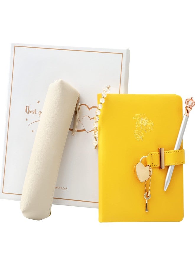 CAGIE Diary with Lock for Girls - Birthday Gifts for Girls Ages 8 9 10 11 12 Year Old - Arts and Crafts for kids - Journal Kit Includes: Pencil Case, Bracelet, Pen, Leather Journal for Teen Girls & Kids - Image 3