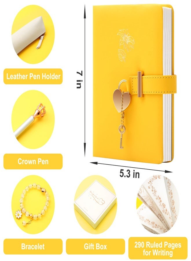 CAGIE Diary with Lock for Girls - Birthday Gifts for Girls Ages 8 9 10 11 12 Year Old - Arts and Crafts for kids - Journal Kit Includes: Pencil Case, Bracelet, Pen, Leather Journal for Teen Girls & Kids - Image 2