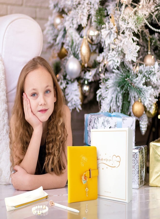 CAGIE Diary with Lock for Girls - Birthday Gifts for Girls Ages 8 9 10 11 12 Year Old - Arts and Crafts for kids - Journal Kit Includes: Pencil Case, Bracelet, Pen, Leather Journal for Teen Girls & Kids - Image 4