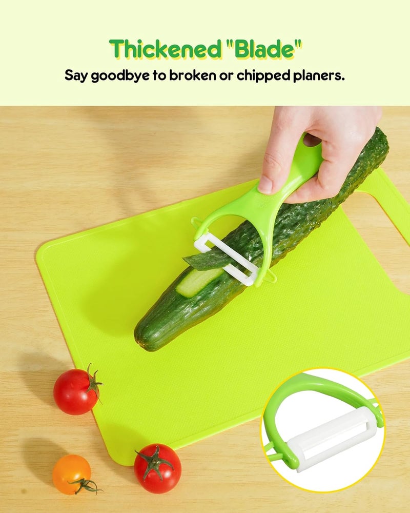 melican Kids Knife Set, 5 Pcs Montessori Kitchen Tools for Toddlers' Real Cooking, BPA Free Kids Safe Kitchen Cooking and Baking Set with Peeler, Cutting Board for Sandwich Bread Vegetable Fruit Present Gift - Image 3