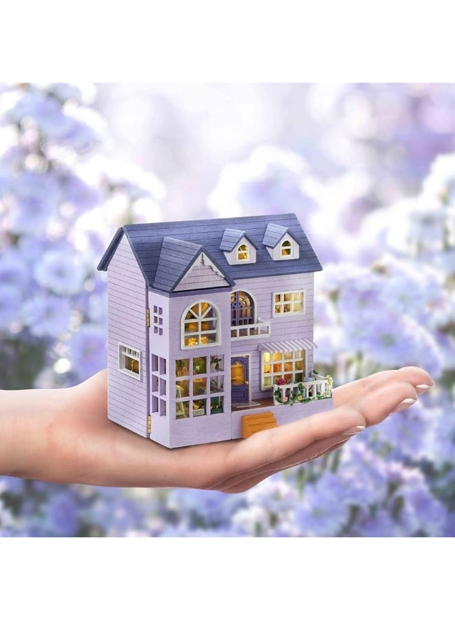 CUTEROOM Dollhouse Miniature with Furniture DIY Wooden Dollhouse Kit Plus LED Lights Creative Room for Valentines Day Gift Idea D032 - Image 2