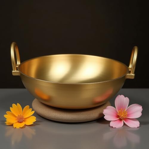 PUYANGAM Pure Bronze Kadai for Cooking Pot - Healthy Indian Cooking - Aunthentic and Traditional (30 CM) - Image 1