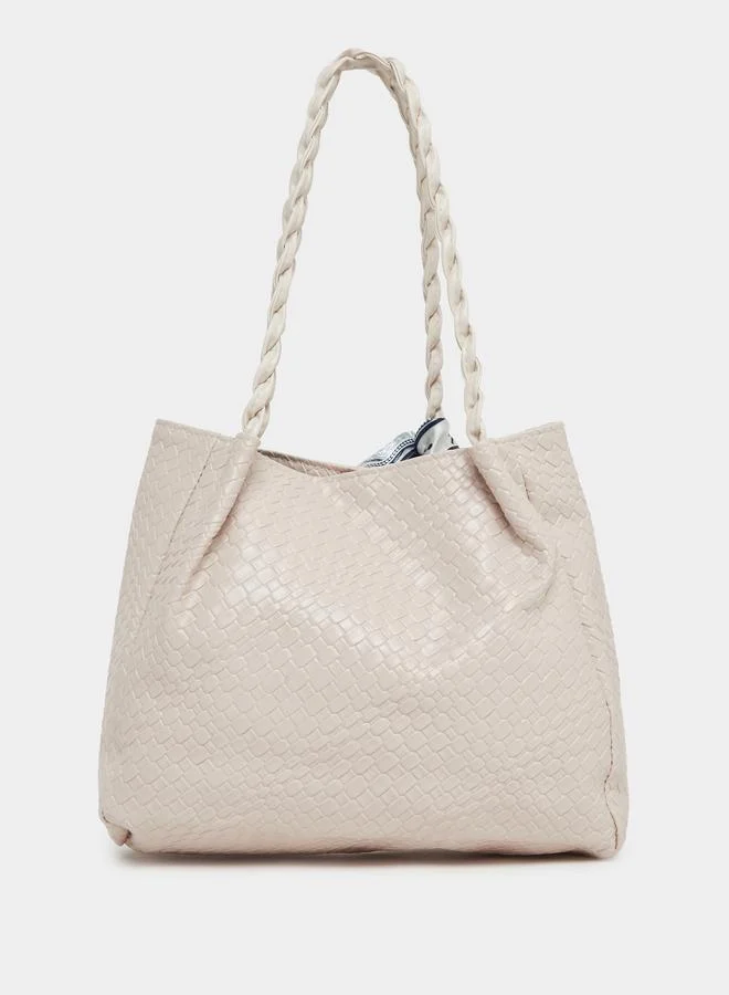 Styli Styli Rope Strap Shoulder Bag with Scarf Detail