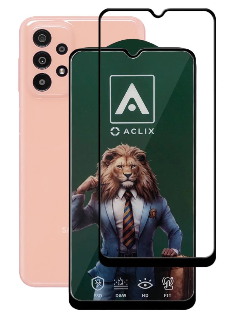 ACLIX Antistatic ESD Dustproof Premium Quality High Definition Tempered Glass Screen Protector Designed For Samsung Galaxy A23 - Image 1