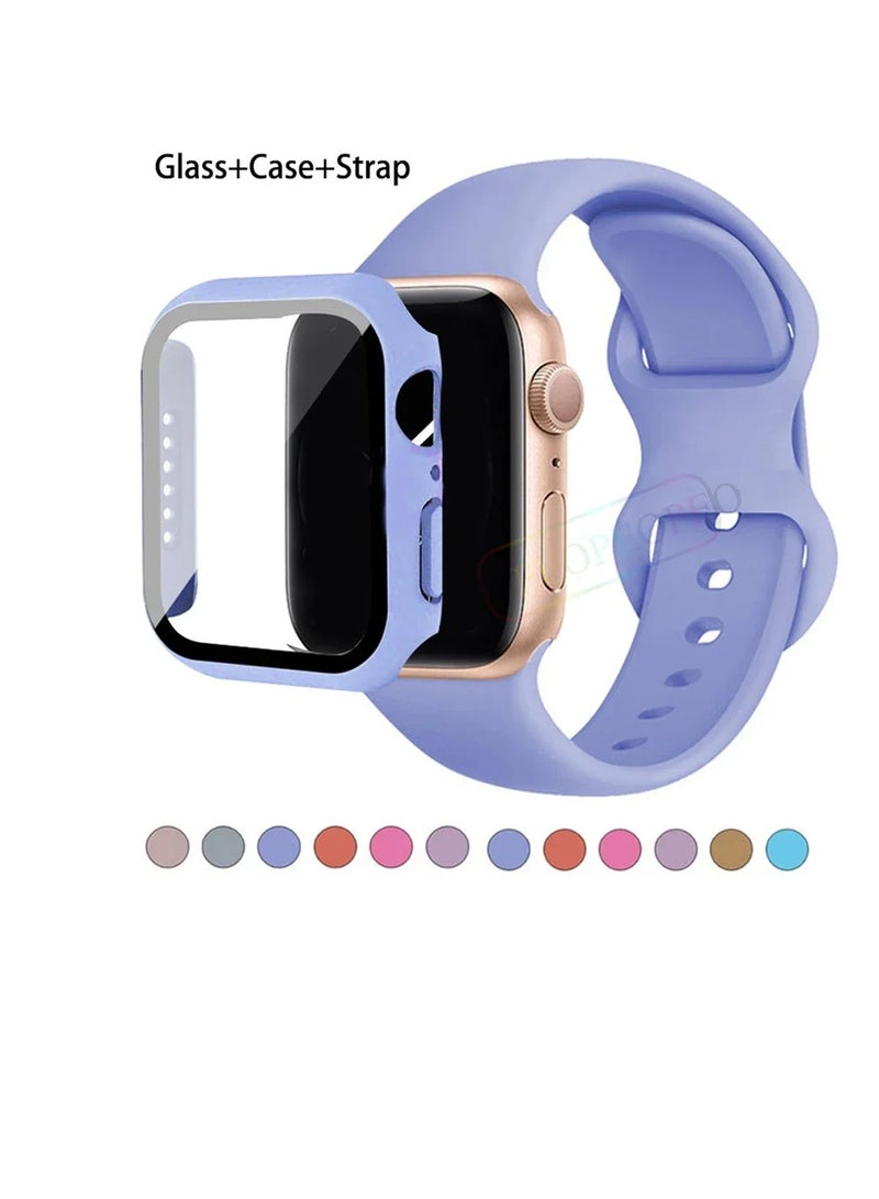 Silicone Band with Case For Apple Watch Ultra 49mm, Soft Sport Silicone Replacement Wristband Strap with Protective Bumper Cover for Apple Watch Ultra 2 Ultra 49mm