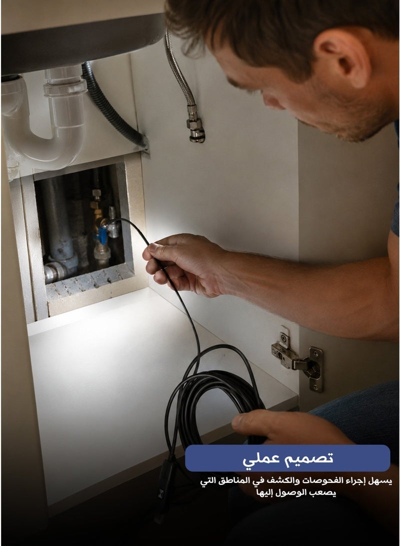 3-in-1 High-Definition Industrial Endoscope Camera – Automotive, Pipeline & HVAC Inspection Scope - Image 4