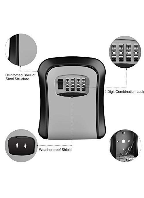 KEETOZ - KEETOZ Combination Key Safe Lock Box Outdoor Storage With Code Password Security Lock - Image 1