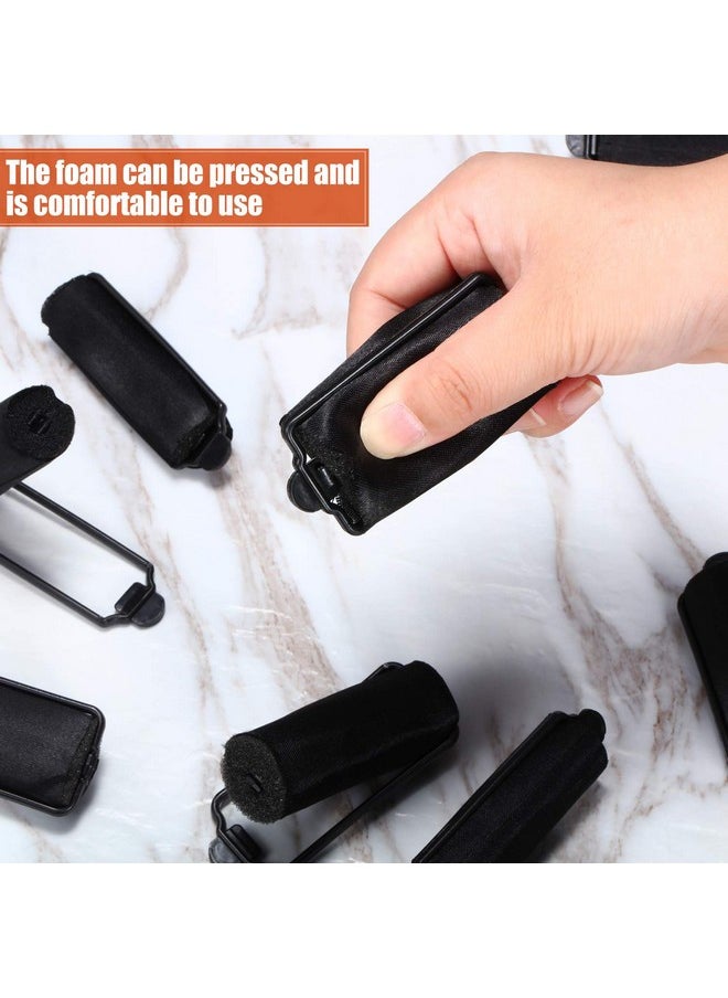 WILLBOND - 40 Pieces Sponge Hair Rollers Satin Rollers for Black Hair, Silk Rollers Foam hair Rollers Hair Curlers with Duck Teeth Hair Clips for Hairdressing Styling (Black, Multi-size) - Image 1