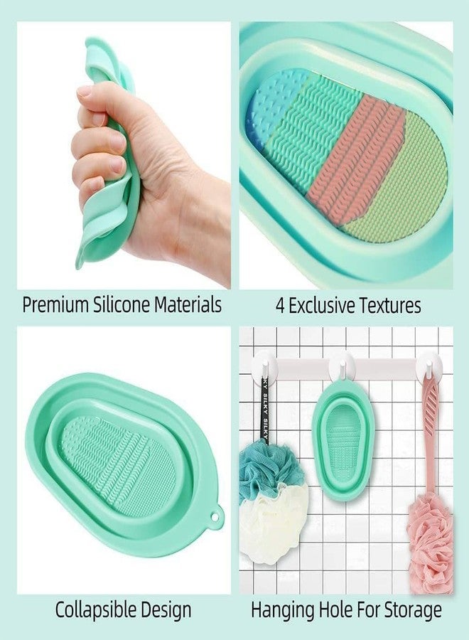 GBEX Makeup Brush Cleaning Mat, Silicone Makeup Brush Scrubber, Cosmetic Brush Cleaner, Brush Cleaning Pad, Foldable makeup brush cleaning Bowl (Multi Color) (Pack of 1) - Image 4