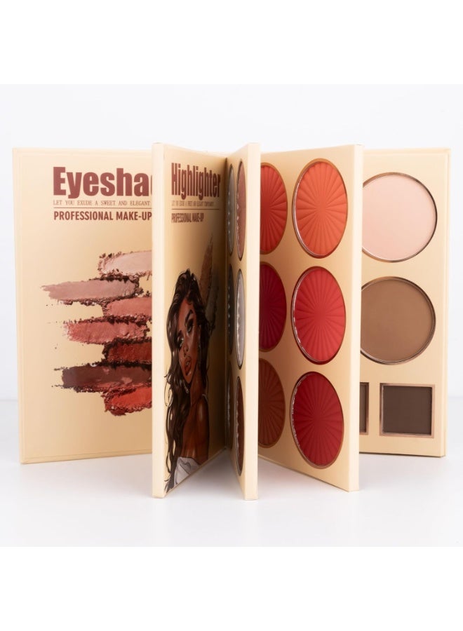 4-Layer Multi - Functional Beauty Book Kit- Style Makeup Palette Ingeniously Combines Eyeshadows, Blushes, Highlighters, Contour Powders In One,Best Choice for A Gift for Women (U103B) - Image 2